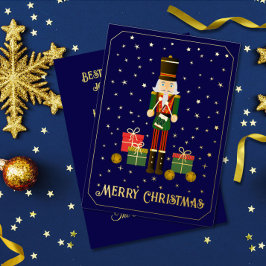 Merry Christmas Nutcracker Foil Holiday Card Folie Feestdagenkaart