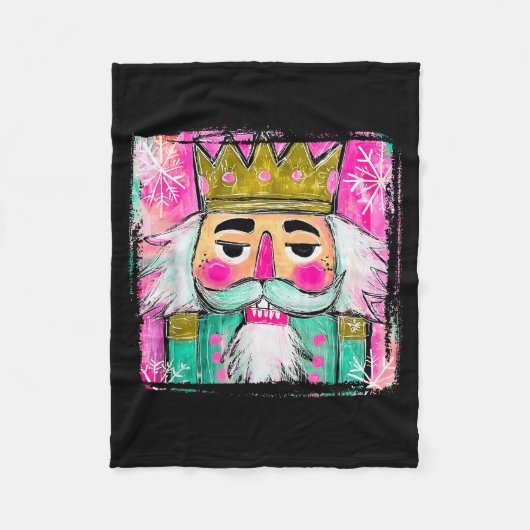 Merry Christmas Nutcracker Men Women Kids Xmas Paj Fleece Deken (Voorkant)