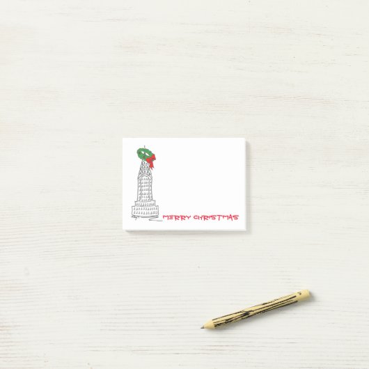 Merry Christmas NYC wolkenkrabbers New York City Post-it® Notes (Op bureau)