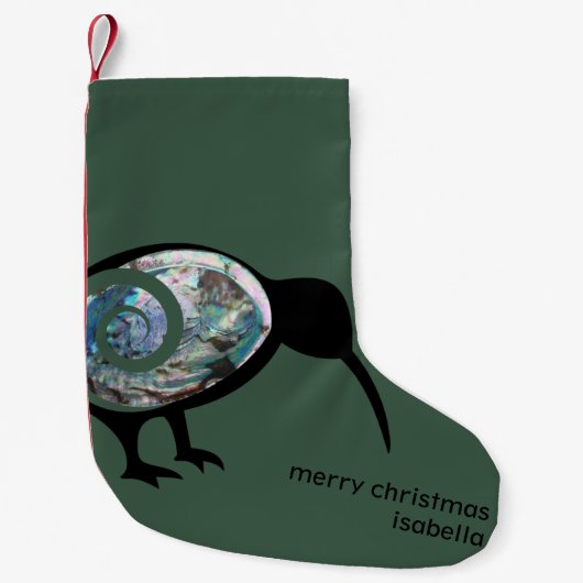 MERRY CHRISTMAS NZ KIWI NEW ZEALAND SANTA CUSTOM KLEINE KERSTSOK (Voorkant)