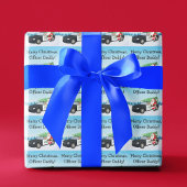 Merry Christmas Officer Daddy Santa With Cop Car Cadeaupapier