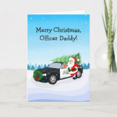 Merry Christmas Officer Daddy Santa With Cop Car Kaart (Voorkant)