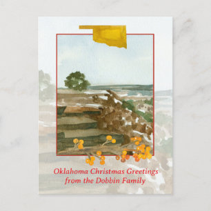 Merry Christmas Oklahoma Black Mesa gepersonalisee Feestdagenkaart