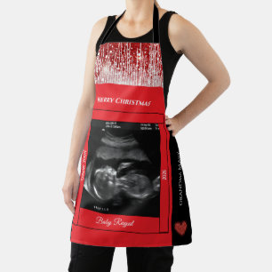 Merry Christmas Oma Sonogram Baby komt eraan Schort