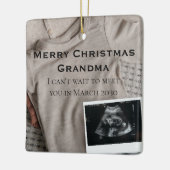 Merry Christmas Oma Ultrasound Aankondiging Keramisch Ornament (Links)