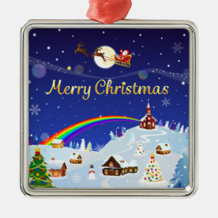 Merry Christmas on the Full Moon Metalen Ornament