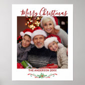 Merry Christmas One Photo Custom  Poster (Voorkant)