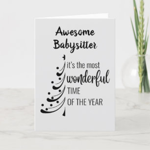 MERRY CHRISTMAS **ONZE GEWELDIGE BABYSITTER** FEESTDAGEN KAART