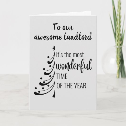 MERRY CHRISTMAS **ONZE GEWELDIGE LANDLORD** VANDAA FEESTDAGEN KAART (Voorkant)