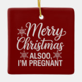 Merry Christmas ook aangekondigd in de Baby Keramisch Ornament (Voorkant)