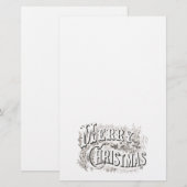 "MERRY CHRISTMAS" OP STATIONERIE BRIEFPAPIER (Voorkant / Achterkant)