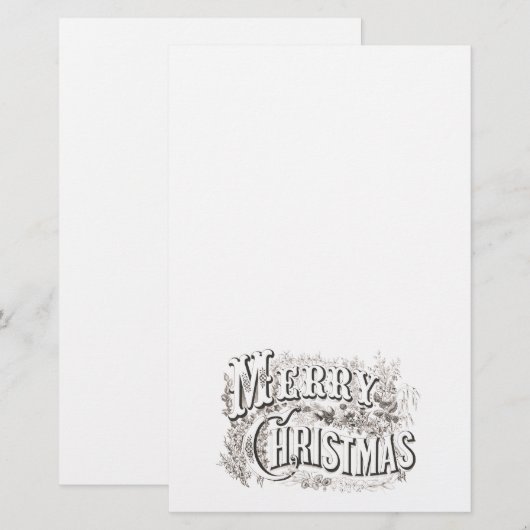  "MERRY CHRISTMAS" OP STATIONERIE BRIEFPAPIER (Voorkant / Achterkant)