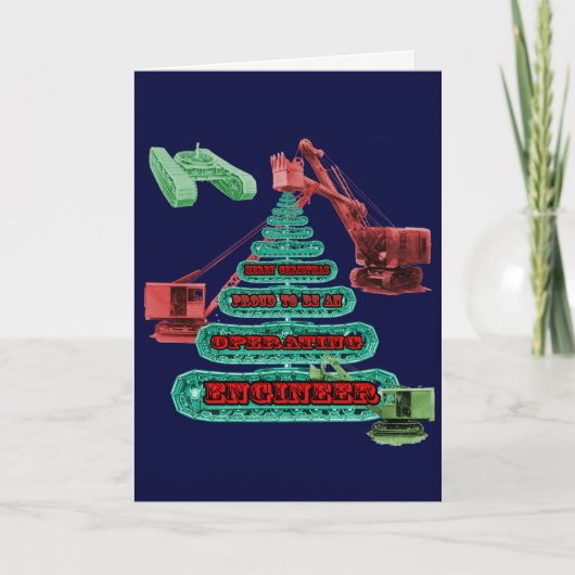 MERRY CHRISTMAS OPERATOR VAN DE ENGINEER-CRANE FEESTDAGEN KAART (Voorkant)