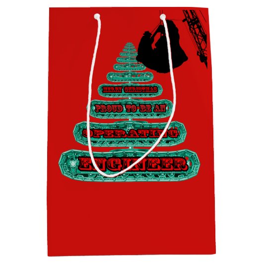 MERRY CHRISTMAS OPERATOR VAN DE ENGINEER-CRANE MEDIUM CADEAUZAKJE (Voorkant)