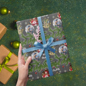 Merry Christmas Ornament Custom Sneeuwvlok Zwart Cadeaupapier