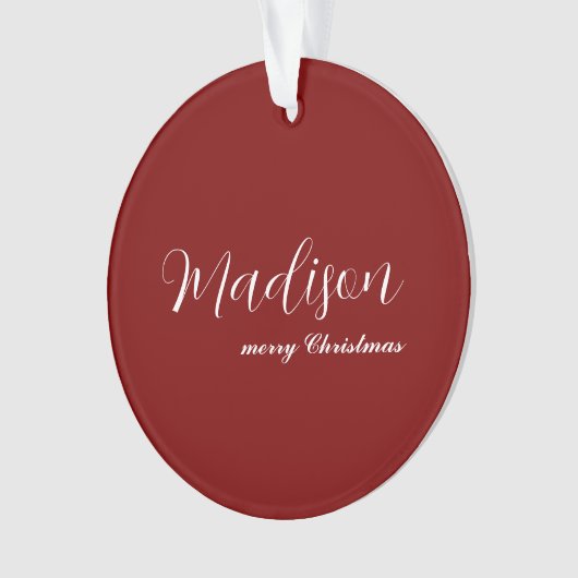 merry Christmas Ornament Featuring Your Name (voorkant)