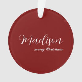 merry Christmas Ornament Featuring Your Name