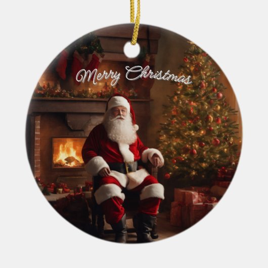 Merry Christmas Ornament: Festive Holiday Keepsake Keramisch Ornament (Voorkant)