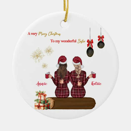 Merry Christmas Ornament Gepersonaliseerde beste v (Voorkant)