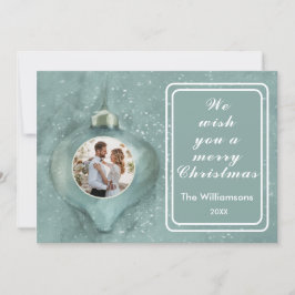 Merry Christmas Ornament gepersonaliseerde familie Kaart