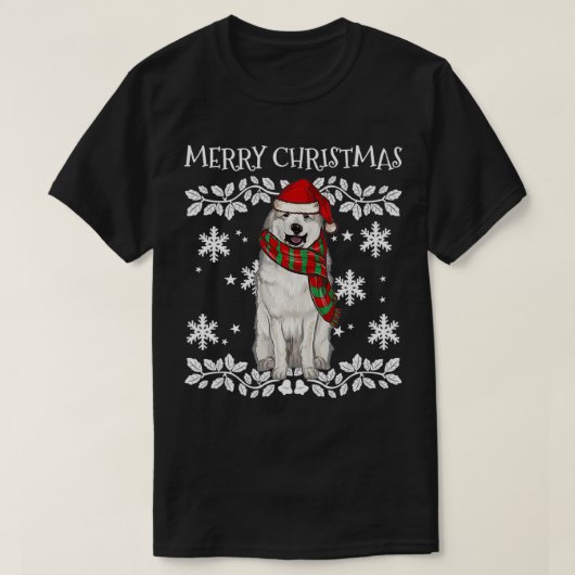 Merry Christmas Ornament Great Pyrenee Xmas Santa  T-shirt (Design voorkant)