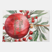 Merry Christmas Ornament Kitchen Towel Theedoek (Horizontaal)