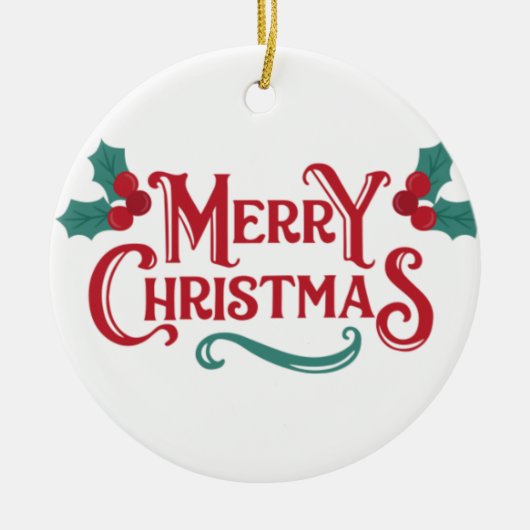 Merry Christmas Ornament | Personalized Keepsake (Voorkant)