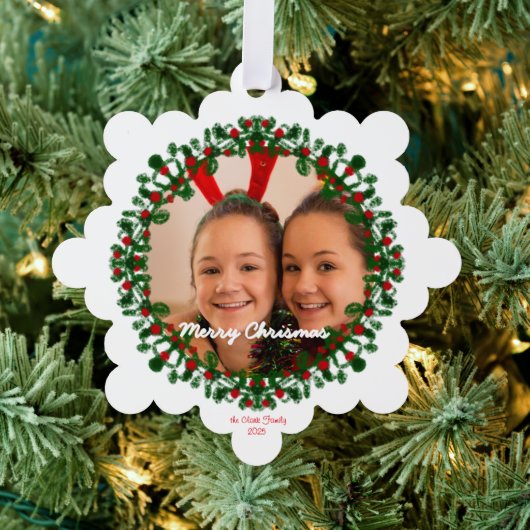 Merry Christmas Ornament Photo Card (Insitu (Drie))