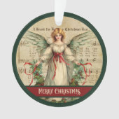 Merry Christmas Ornament Retro Angel Holiday Gift (voorkant)