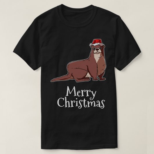 Merry Christmas Otter Santas Pet Zee Otter T-shirt (Design voorkant)