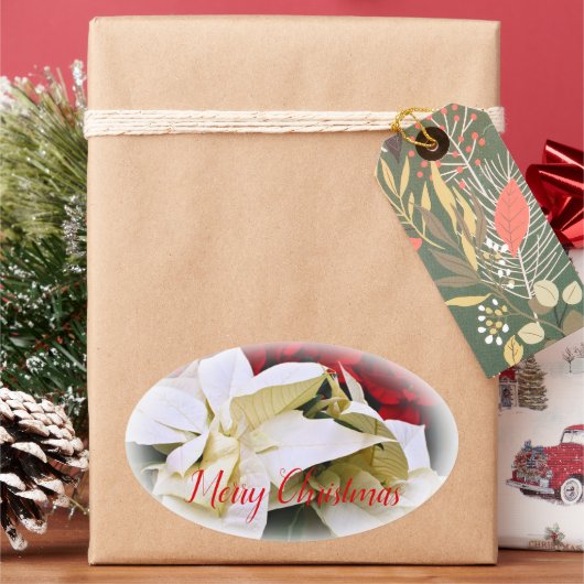 Merry Christmas Ovale Sticker (Feestdagen)