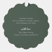 Merry Christmas Overlay Papier Ornament Kaart (Achterkant)