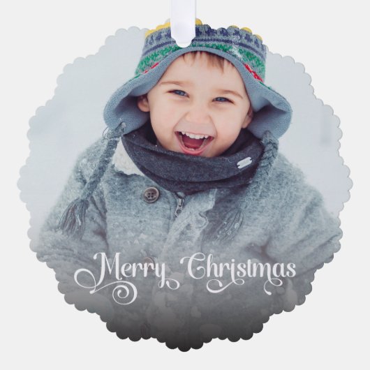 Merry Christmas Overlay Papier Ornament Kaart (Voorkant)