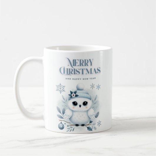 Merry Christmas Owl Coffee Mok (Links)