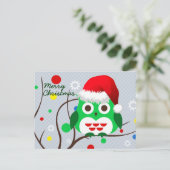 Merry Christmas Owl Trend Feestdagenkaart (Staand voorkant)