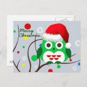 Merry Christmas Owl Trend Feestdagenkaart (Voorkant / Achterkant)