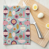 MERRY CHRISTMAS | Paarse roze feestdag keukentowe Theedoek (Quarter Fold)