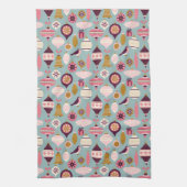 MERRY CHRISTMAS | Paarse roze feestdag keukentowe Theedoek (Verticaal)