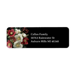 Merry Christmas Painterly Hellebore Holiday Design Etiket