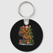 Merry Christmas Pajamas Bigfoot Christmas Tree Lig Sleutelhanger (Voorkant)