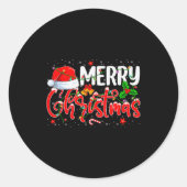 Merry Christmas Pajamas Christmas Tree Lights Xmas Ronde Sticker (Voorkant)