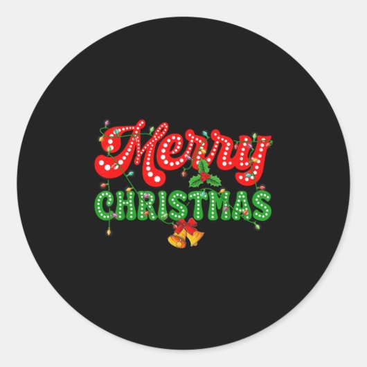 Merry Christmas Pajamas Family Matching Xmas Tree Ronde Sticker (Voorkant)