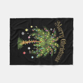 Merry Christmas Palm Tree Light Hawaiian Trocal Ch Fleece Deken (Voorkant (Horizontaal))