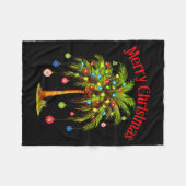 Merry Christmas Palm Tree Light Hawaiian Trocal Ch Fleece Deken (Voorkant (Horizontaal))