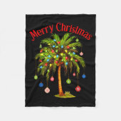 Merry Christmas Palm Tree Light Hawaiian Trocal Ch Fleece Deken (Voorkant)