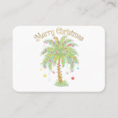 Merry Christmas Palm Tree Light New Year Tropical  Visitekaartje (Voorkant)
