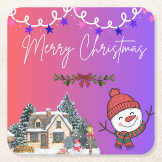 Merry Christmas Paper Coasters Kartonnen Onderzetters