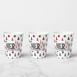 MERRY Christmas Paper Cup Papieren Bekers