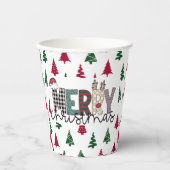 MERRY Christmas Paper Cup Papieren Bekers (Voorkant)