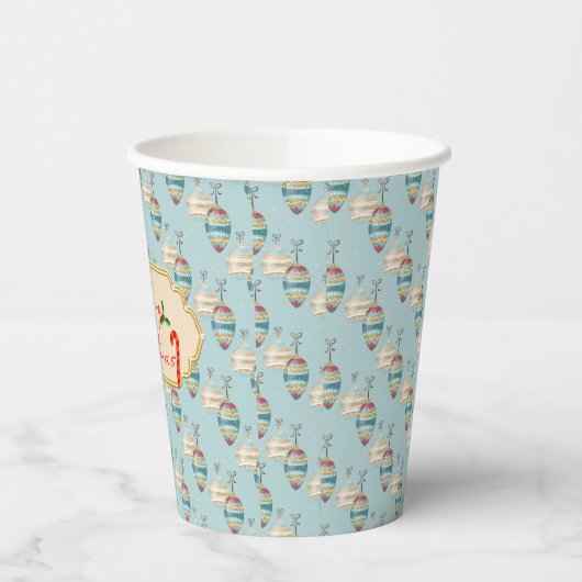 Merry Christmas Paper Cups – Festive Ornament Papieren Bekers (Links)